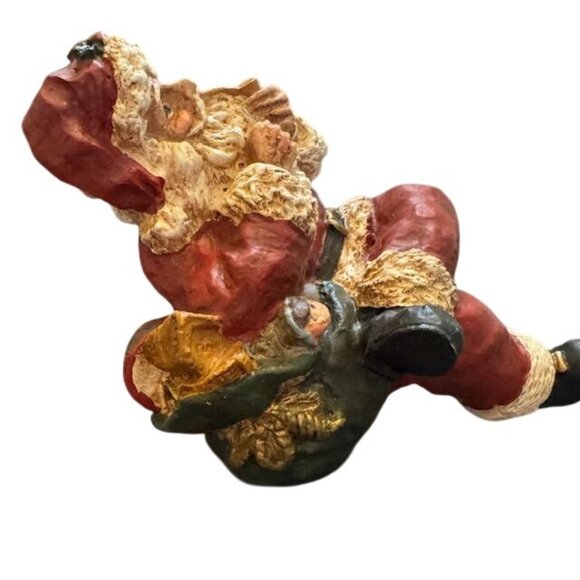 Handcrafted Santa Claus Figurine With Pipe & Toy Bag By Wood World Inc. - Picture 4 of 6